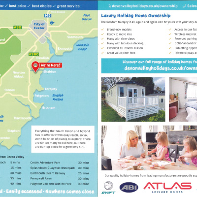 Inner pages of a holiday brochure