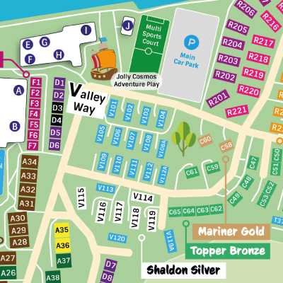 Close up of caravan park map
