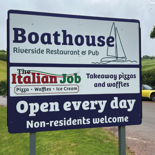 Sign for restaurant