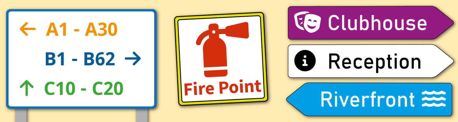 Cartoon drawings of signs